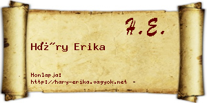 Háry Erika névjegykártya